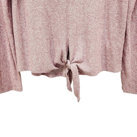 Saturday / Sunday Anthropologie Womens V-Neck Tie-Front Knit Sweater Medium pink - Picture 10 of 12